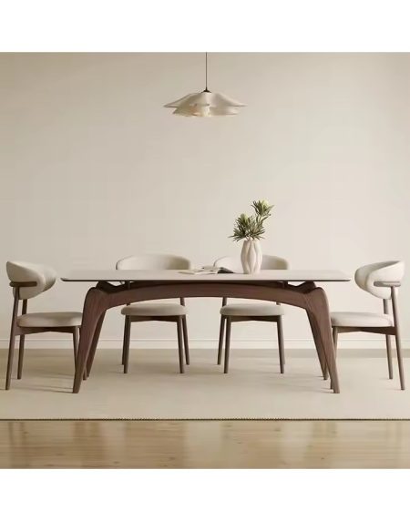 Bộ Bàn Ăn Hiện Đại Gỗ Tự Nhiên Chống Nước Bền Bỉ