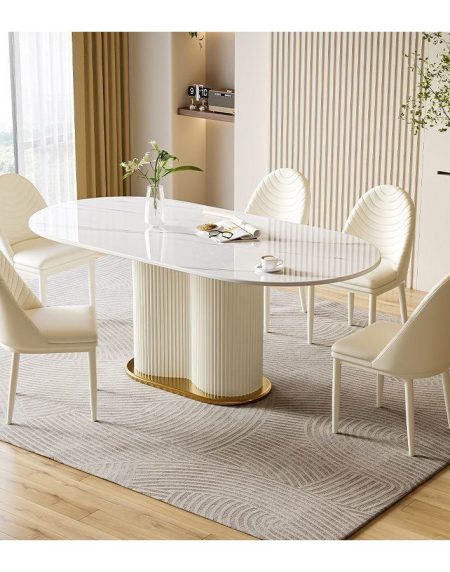 Bộ Bàn Ăn Hiện Đại Kim Loại 8 Ghế Đá Chống Thấm Bộ Bàn Ăn Hiện Đại Kim Loại 8 Ghế Đá Chống Thấm