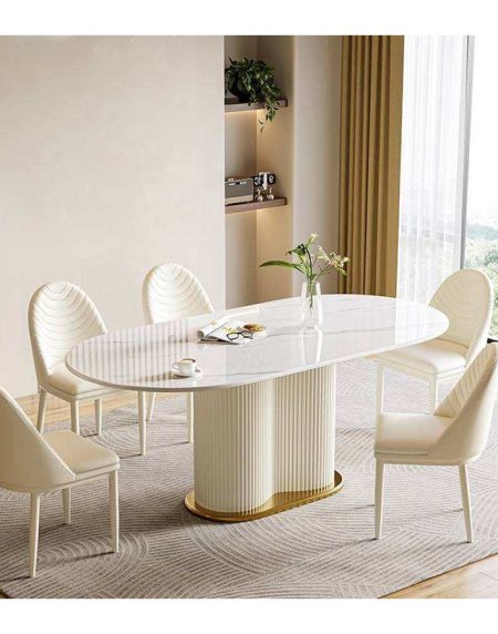Bộ Bàn Ăn Hiện Đại Kim Loại 8 Ghế Đá Chống Thấm Bộ Bàn Ăn Hiện Đại Kim Loại 8 Ghế Đá Chống Thấm