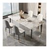 Bộ Bàn Ăn Kim Loại Đá Sintered Hiện Đại 4 Ghế Bộ Bàn Ăn Kim Loại Đá Sintered Hiện Đại 4 Ghế