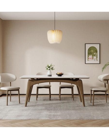 Bộ Bàn Ăn Tối Giản Gỗ Óc Chó Chân Y Độc Đáo