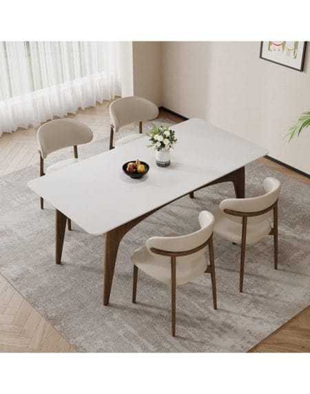 Bộ Bàn Ăn Tối Giản Gỗ Óc Chó Chân Y Độc Đáo