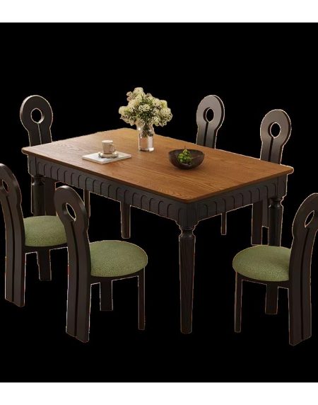 Bộ Bàn Ăn Tối Giản Gỗ Tre Màu Nâu Hình Oval Thiết Kế Hiện Đại