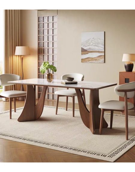Bộ Bàn Ghế Ăn Gỗ Tự Nhiên Hiện Đại Cho 4-8 Người