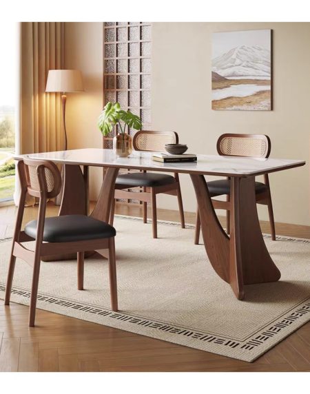 Bộ Bàn Ghế Ăn Gỗ Tự Nhiên Hiện Đại Cho 4-8 Người