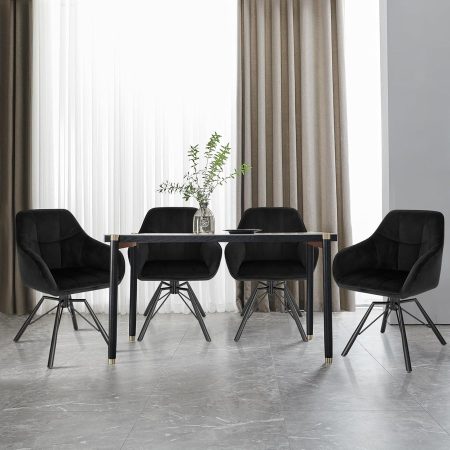 Bộ Ghế Ăn 6 Chỗ Bắc Âu Chất Liệu Kim Loại Và Vải Nhung Bộ Ghế Ăn 6 Chỗ Bắc Âu Chất Liệu Kim Loại Và Vải Nhung