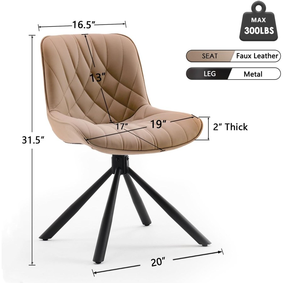 Bộ Ghế Ăn Da Khaki Hiện Đại Chân Kim Loại Bền Bộ Ghế Ăn Da Khaki Hiện Đại Chân Kim Loại Bền