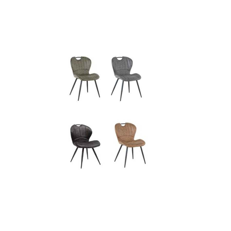 Bộ Ghế Ăn Da Khaki Hiện Đại Chân Kim Loại Bền Bộ Ghế Ăn Da Khaki Hiện Đại Chân Kim Loại Bền