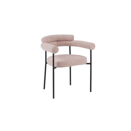 Bộ Ghế Ăn Vải Boucle 2 Chiếc Chân Kim Loại Hiện Đại
