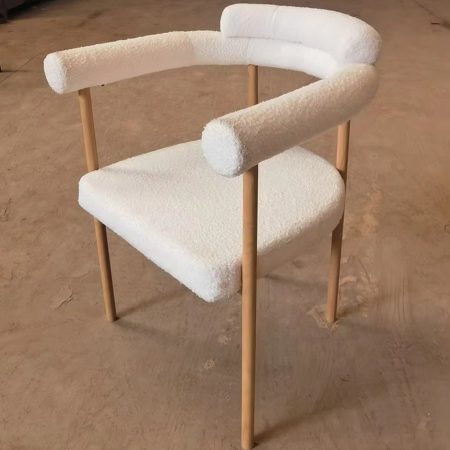 Bộ Ghế Ăn Vải Boucle 2 Chiếc Chân Kim Loại Hiện Đại Bộ Ghế Ăn Vải Boucle 2 Chiếc Chân Kim Loại Hiện Đại