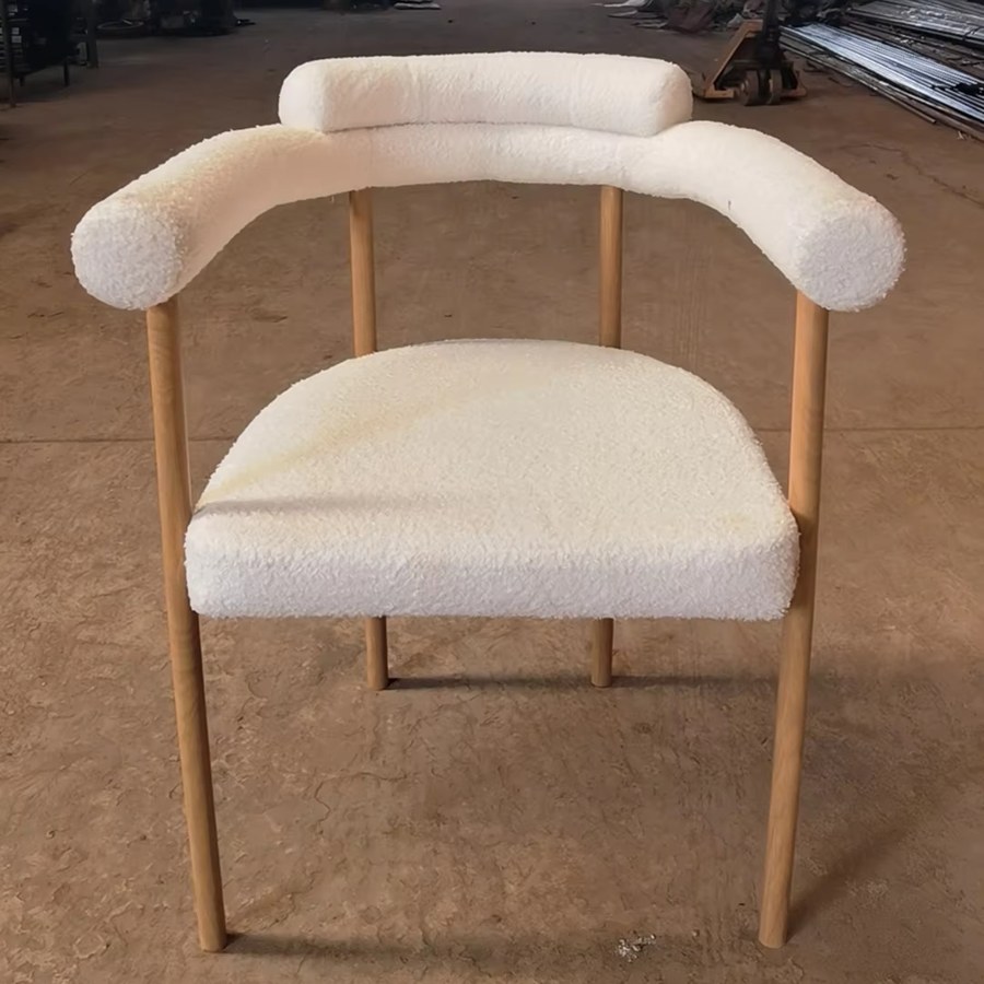 Bộ Ghế Ăn Vải Boucle 2 Chiếc Chân Kim Loại Hiện Đại Bộ Ghế Ăn Vải Boucle 2 Chiếc Chân Kim Loại Hiện Đại