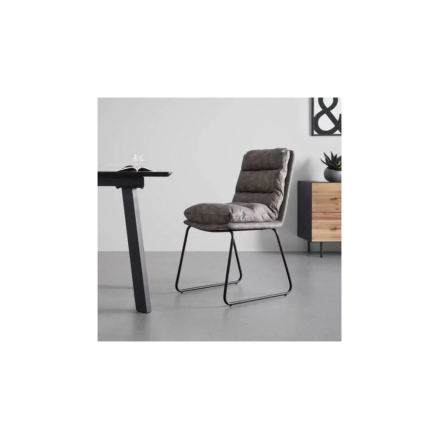 Bộ Ghế Ăn Vải Nỉ Xám Mềm Mại 2 Chiếc Khung Kim Loại Bộ Ghế Ăn Vải Nỉ Xám Mềm Mại 2 Chiếc Khung Kim Loại