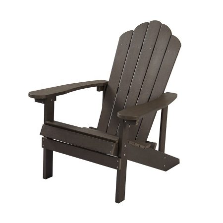 Bộ Ghế Ngoài Trời Nhựa Gỗ Đen Kiểu Adirondack