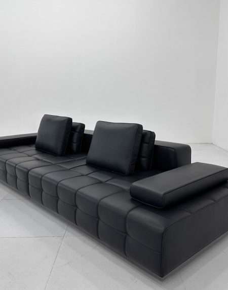 Bộ Sofa Da Đen Tối Giản Cho Phòng Khách
