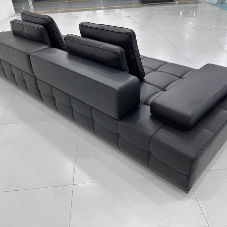 Bộ Sofa Da Đen Tối Giản Cho Phòng Khách