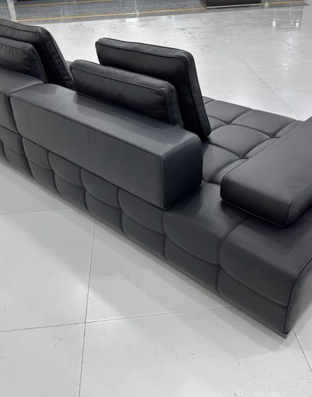 Bộ Sofa Da Đen Tối Giản Cho Phòng Khách