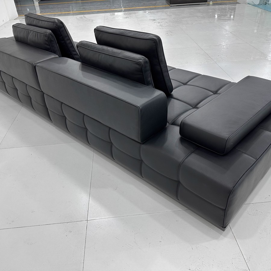 Bộ Sofa Da Đen Tối Giản Cho Phòng Khách Bộ Sofa Da Đen Tối Giản Cho Phòng Khách