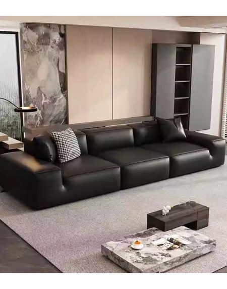 Bộ Sofa Da Thật Hiện Đại 2 & 3 Ghế Kết Hợp Giường Sang Trọng
