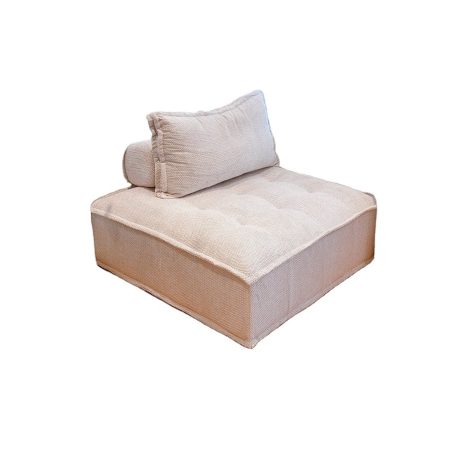 Bộ Sofa Văng Cao Cấp Màu Trắng Vải Cotton-Linen Cho Phòng Khách