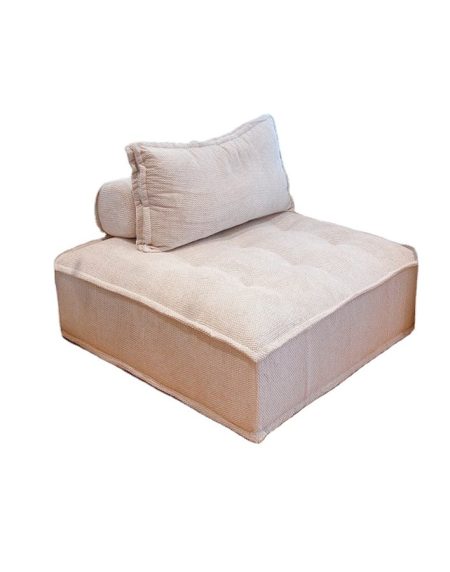 Bộ Sofa Văng Cao Cấp Màu Trắng Vải Cotton-Linen Cho Phòng Khách
