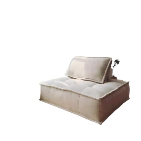 Bộ Sofa Văng Cao Cấp Màu Trắng Vải Cotton-Linen Cho Phòng Khách