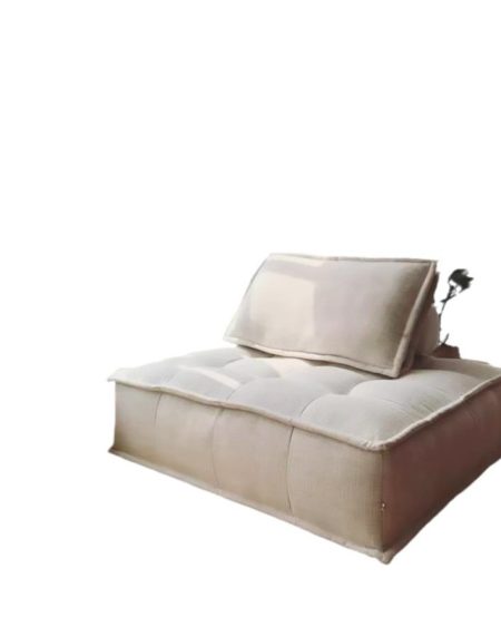 Bộ Sofa Văng Cao Cấp Màu Trắng Vải Cotton-Linen Cho Phòng Khách
