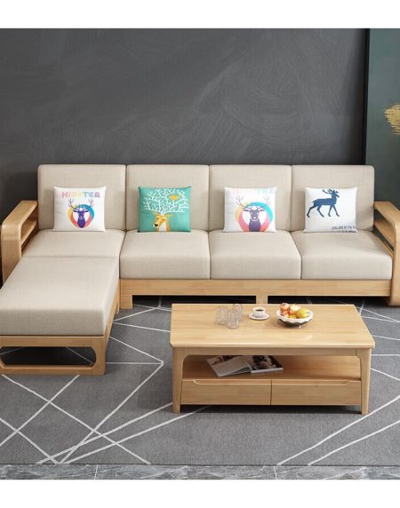 Bộ Sofa Văng Vải PU Hiện Đại Cho Phòng Khách Nhỏ