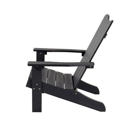 Ghế Adirondack Nhựa Đen Ngoài Trời Kiểu Dáng Hiện Đại
