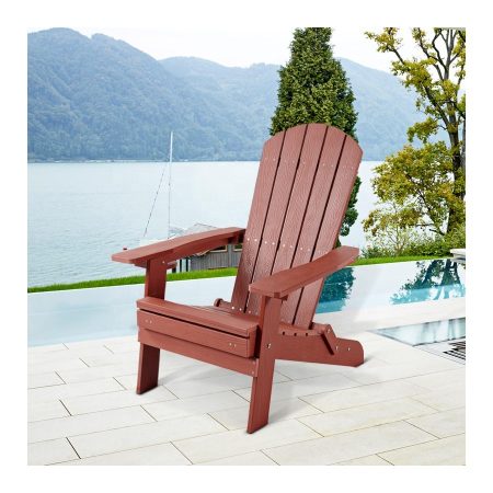 Ghế Adirondack Nhựa Gỗ Đỏ Chịu Thời Tiết Hiện Đại