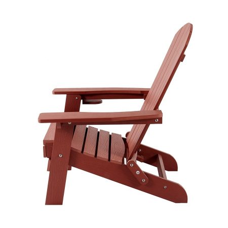 Ghế Adirondack Nhựa Gỗ Đỏ Chịu Thời Tiết Hiện Đại