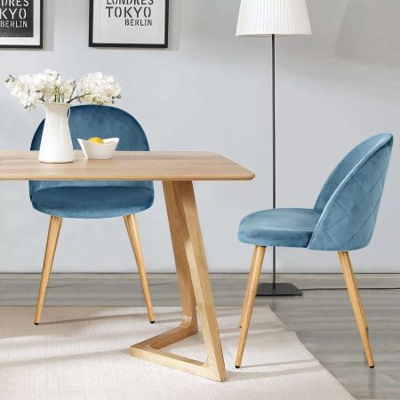 Ghế Ăn Bọc Nhung Xanh Nhạt Chân Kim Loại Hiện Đại Ghế Ăn Bọc Nhung Xanh Nhạt Chân Kim Loại Hiện Đại
