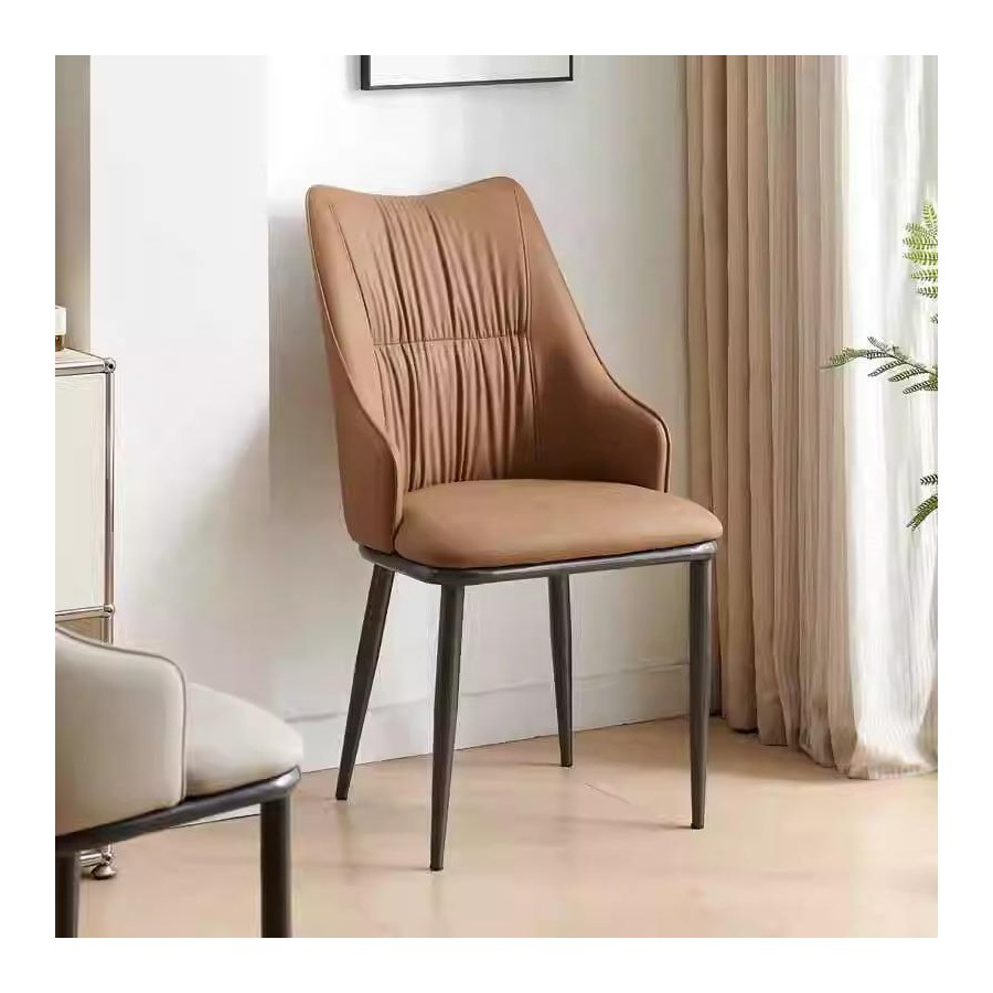 Ghế Ăn Da Giả Hiện Đại Chân Kim Loại Bền Vững Ghế Ăn Da Giả Hiện Đại Chân Kim Loại Bền Vững