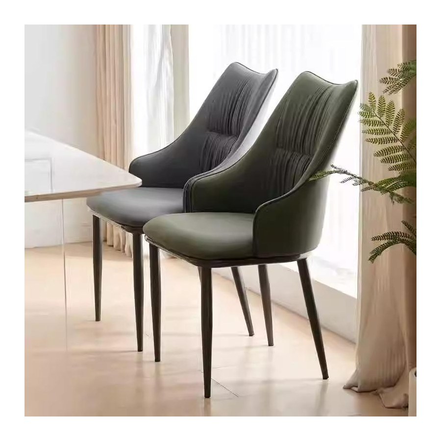 Ghế Ăn Da Giả Hiện Đại Chân Kim Loại Bền Vững Ghế Ăn Da Giả Hiện Đại Chân Kim Loại Bền Vững