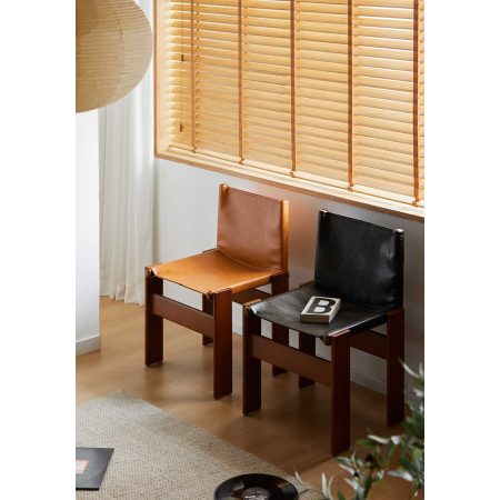 Ghế Ăn Da Thật Gỗ Tự Nhiên Phong Cách Bắc Âu