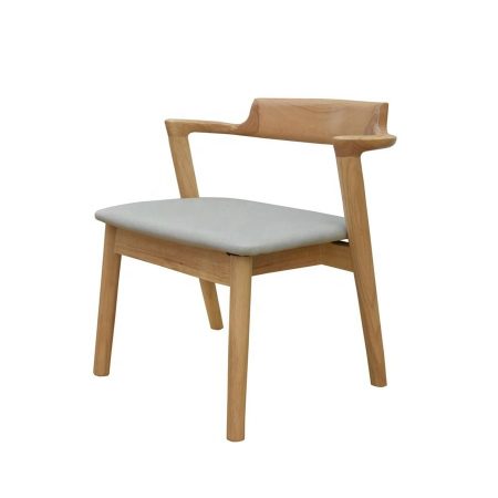 Ghế Ăn Gỗ Tự Nhiên 100% Có Tay Vịn Bọc Vải Nỉ