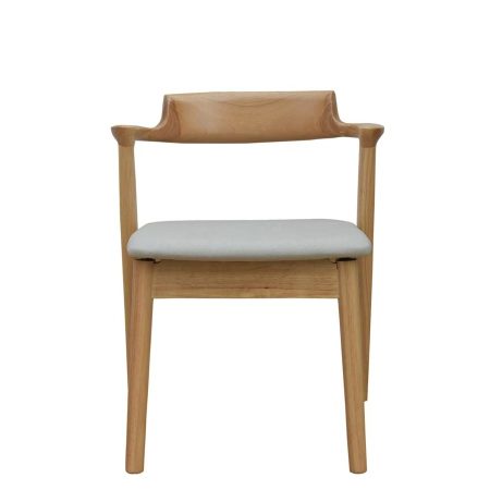 Ghế Ăn Gỗ Tự Nhiên 100% Có Tay Vịn Bọc Vải Nỉ