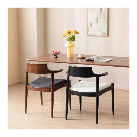 Ghế Ăn Gỗ Tự Nhiên Bắc Âu Có Tay Vịn Sang Trọng