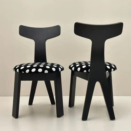 Ghế Ăn Gỗ Tự Nhiên Bọc Vải Nhung Retro