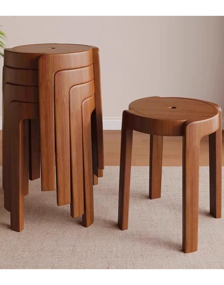 Ghế Ăn Gỗ Tự Nhiên Hiện Đại, Có Thể Xếp Chồng
