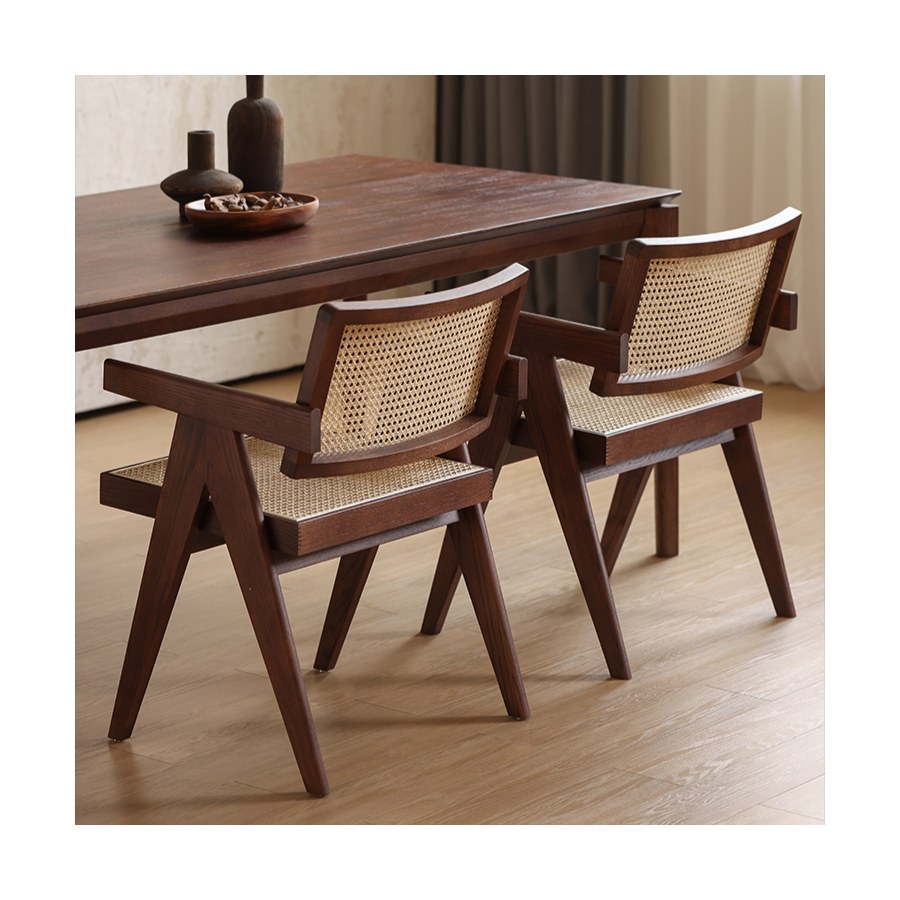 Ghế Ăn Gỗ Tự Nhiên Mây Rattan Phong Cách Tối Giản Ghế Ăn Gỗ Tự Nhiên Mây Rattan Phong Cách Tối Giản