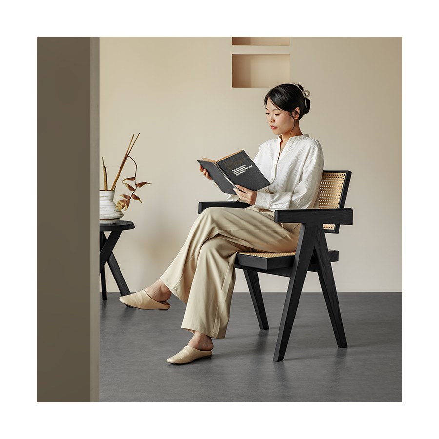 Ghế Ăn Gỗ Tự Nhiên Mây Rattan Phong Cách Tối Giản Ghế Ăn Gỗ Tự Nhiên Mây Rattan Phong Cách Tối Giản