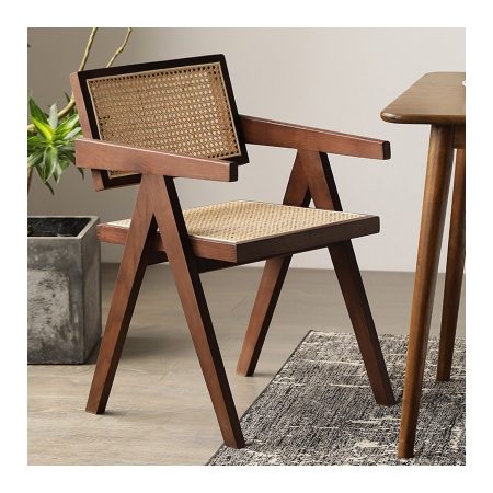 Ghế Ăn Gỗ Tự Nhiên Phong Cách Hiện Đại Có Tay Vịn