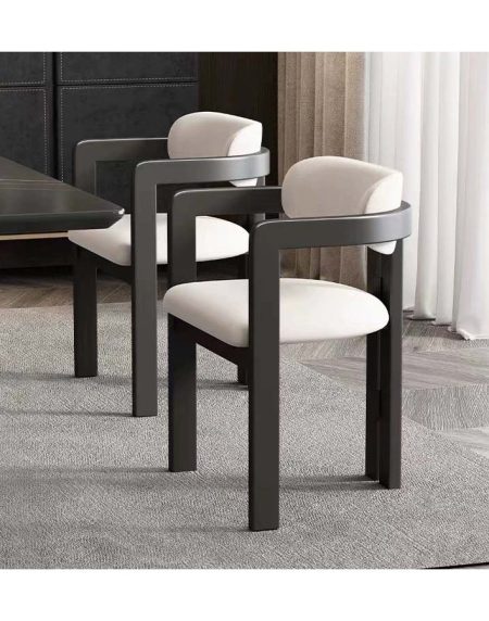 Ghế Ăn Gỗ Tự Nhiên Thiết Kế Tối Giản Vải Nhung