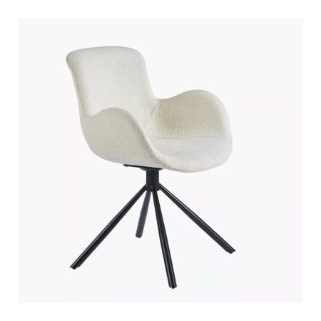Ghế Ăn Hiện Đại Bọc Vải Nỉ Trắng Có Tay Vịn