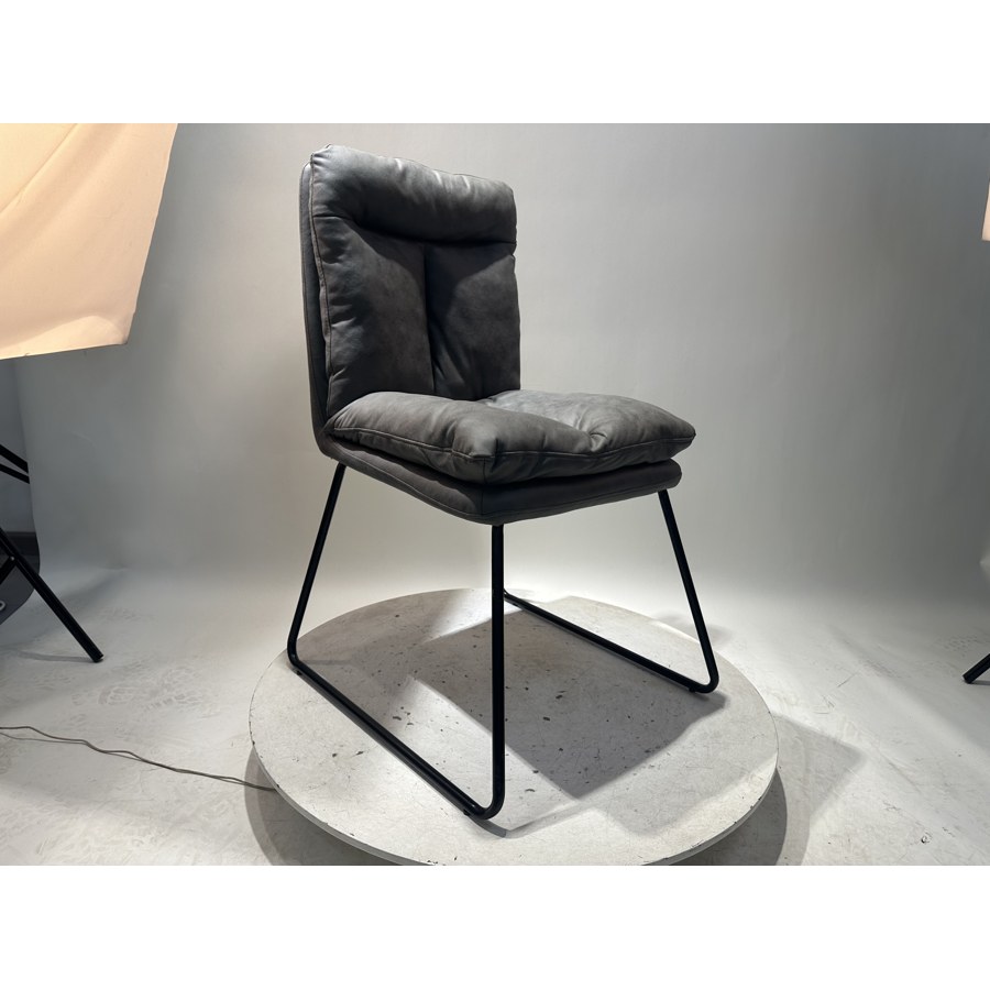Ghế Ăn Hiện Đại Da PU Xám Đậm Thiết Kế Đệm Bọc Removable Ghế Ăn Hiện Đại Da PU Xám Đậm Thiết Kế Đệm Bọc Removable