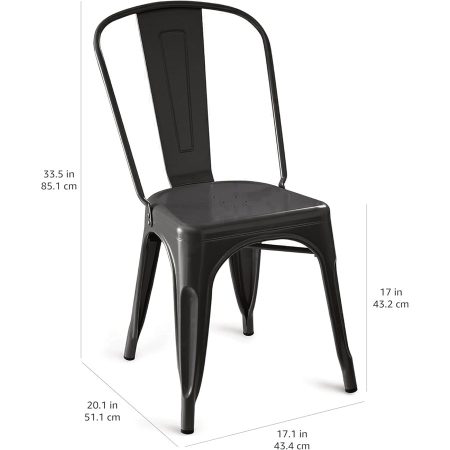 Ghế Ăn Kim Loại Đen Hiện Đại Có Tựa Lưng Bền Bỉ Ghế Ăn Kim Loại Đen Hiện Đại Có Tựa Lưng Bền Bỉ
