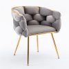 Ghế Ăn Nhấn Nệm Vải Nhung Thiết Kế Hiện Đại Chân Vàng Ghế Ăn Nhấn Nệm Vải Nhung Thiết Kế Hiện Đại Chân Vàng