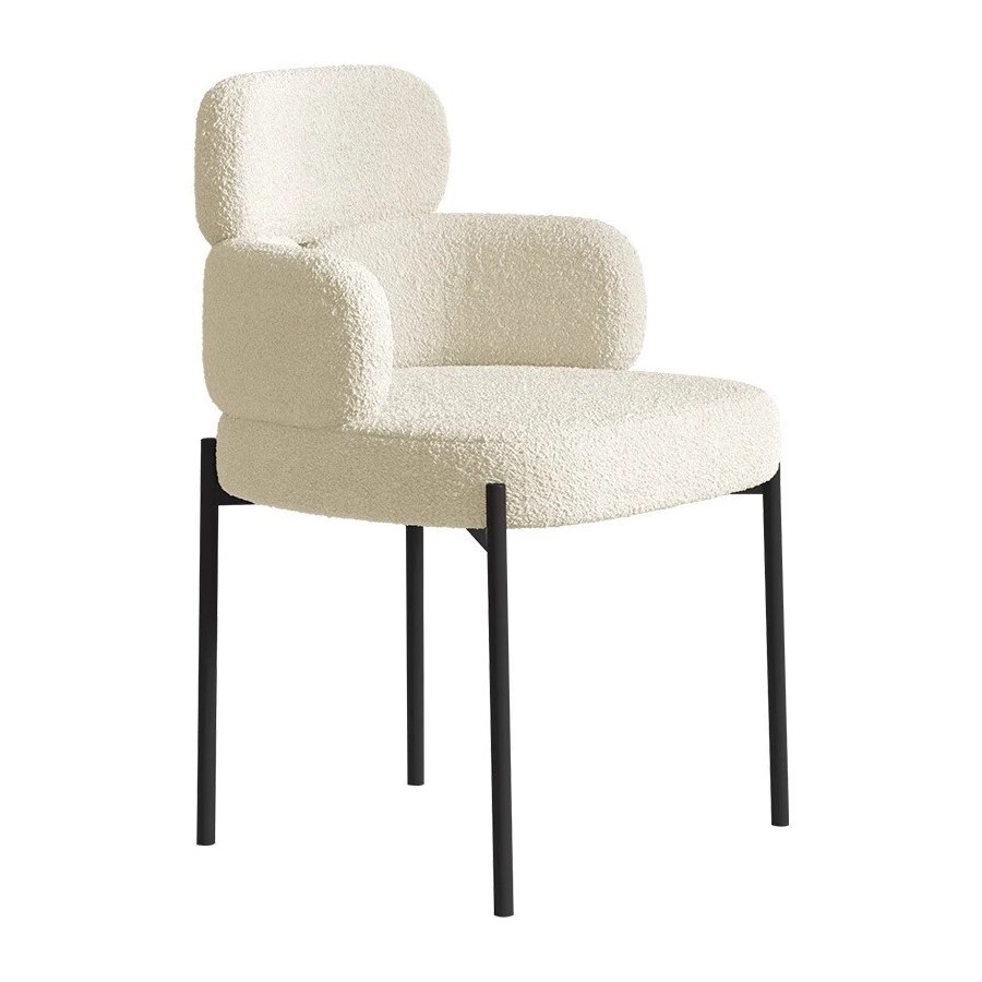 Ghế Ăn Vải Boucle Hiện Đại Chân Kim Loại Bền Bỉ Ghế Ăn Vải Boucle Hiện Đại Chân Kim Loại Bền Bỉ