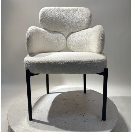 Ghế Ăn Vải Boucle Hiện Đại Chân Kim Loại Bền Bỉ Ghế Ăn Vải Boucle Hiện Đại Chân Kim Loại Bền Bỉ