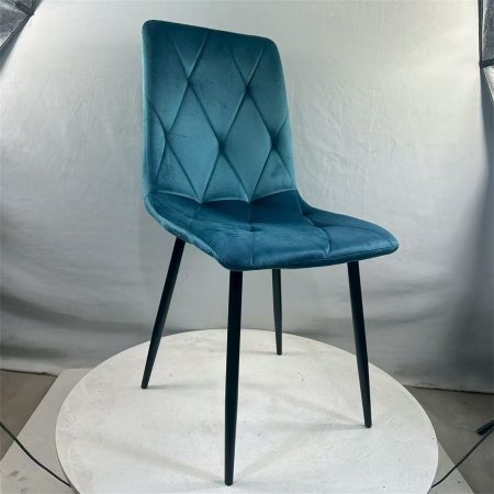 Ghế Ăn Vải Nhung Hiện Đại Có Đệm Ngồi Lưng Đen